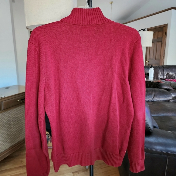 Vintage Polo by Ralph Lauren Dark Red Quarter-Zip Sweater size Large - Picture 5 of 7